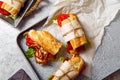 Fresh baguette sandwich bahn-mi styled Royalty Free Stock Photo