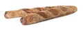 Fresh baguettes with sesame isolated on white Royalty Free Stock Photo