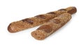 Fresh baguettes with sesame isolated on white Royalty Free Stock Photo