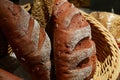 Fresh baked bread in a basket, delicious food