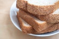 Fresh baked bread and sliced bread, close up and selective focus