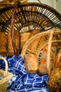 Fresh Baked Bread in Wicker Baskets Royalty Free Stock Photo