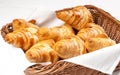 Fresh baked butter croissants on white background ready for breakfast Royalty Free Stock Photo