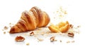 Fresh baked butter crushed nuts breakfast croissant Generative AI