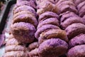 Fresh baked chinese cookies made from purple potatoes Royalty Free Stock Photo