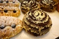 Fresh baked chinese pastries in bakery