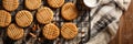 Fresh baked classic peanut butter cookies with milk glass