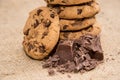 Fresh baked Cookies with chocolate Royalty Free Stock Photo