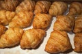 Fresh Baked Croissants. Warm Fresh Buttery Croissants and Rolls. French and American Croissants and Baked Pastries Fresh Baked Royalty Free Stock Photo