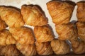 Fresh Baked Croissants. Warm Fresh Buttery Croissants and Rolls. French and American Croissants and Baked Pastries Fresh Baked Royalty Free Stock Photo