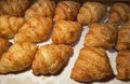 Fresh Baked Croissants. Warm Fresh Buttery Croissants and Rolls. French and American Croissants and Baked Pastries Fresh Baked Royalty Free Stock Photo