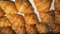 Fresh Baked Croissants. Warm Fresh Buttery Croissants and Rolls. French and American Croissants and Baked Pastries Fresh Baked Royalty Free Stock Photo