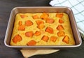 Fresh Baked Delectable Homemade Butternut Squash Cake Bar on Wooden Breadboard