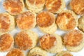 Fresh baked English scones from above Royalty Free Stock Photo