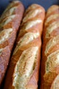 Fresh Baked French Loaves for Sale. Royalty Free Stock Photo