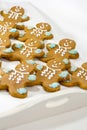 Fresh baked gingerbread men cookies Royalty Free Stock Photo