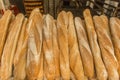 Fresh baked goods bakery loaf baguette bread background Royalty Free Stock Photo