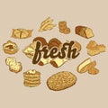 Fresh baked goods colored label Royalty Free Stock Photo