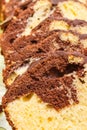 Fresh baked homemade marble cake with cocoa Royalty Free Stock Photo