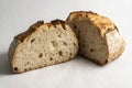 Fresh baked loaf of homemade sourdough bread Royalty Free Stock Photo