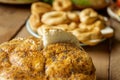 Fresh baked local bread made by peasants in the old villages in Romania and Moldova Royalty Free Stock Photo