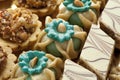 Fresh baked Moroccan cookies close up