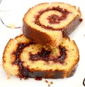 Fresh Baked Plum Jam Roll Cake Royalty Free Stock Photo