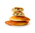 Fresh baked russian pastry pirozhki . Royalty Free Stock Photo
