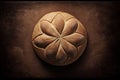 Bread on table top down view (AI generated)