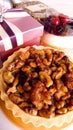 Fresh baked walnut pie