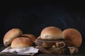 Fresh baked wholegrain buns Royalty Free Stock Photo