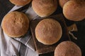 Fresh baked wholegrain buns Royalty Free Stock Photo