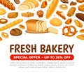 Fresh Bakery Banner Design with Baked Pastry Vector Template Royalty Free Stock Photo