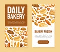 Fresh Bakery Banner Design with Baked Pastry Vector Template Royalty Free Stock Photo