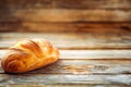 Fresh Bakery Bread on a Wooden Table with copy space Royalty Free Stock Photo