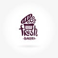 Fresh bakery logo. Fresh bakery. Decorative logo. Hand drawn lettering. Vector hand-painted logo. Font logo. Vintage logo. Bakery