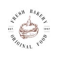 Fresh Bakery logo with grain shovel in sack