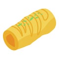 Fresh baklava roll icon, isometric style