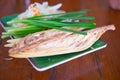 Fresh banana blossom with spring onion Royalty Free Stock Photo