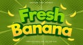 Fresh Banana 3d editable text effect template Royalty Free Stock Photo