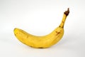 Fresh banana isolated. Ripe organic split banana on white background. Cut out with clipping path Royalty Free Stock Photo