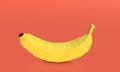 Low poly banana. Stylized 3d illustration.