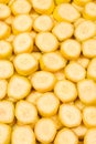 Fresh banana slices background. Top view Royalty Free Stock Photo