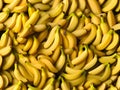 Fresh banana yellow background in the fruit market
