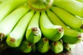 Fresh bananas on wooden background in the fruit market,Healthy food