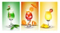 Fresh banner set of fruit juice