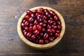 Fresh barberry berries in a plate