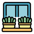 Fresh basil icon vector flat