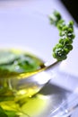 Fresh basil leaves in olive oil Royalty Free Stock Photo