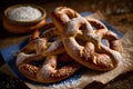 Fresh bavarian pretzels Generative AI